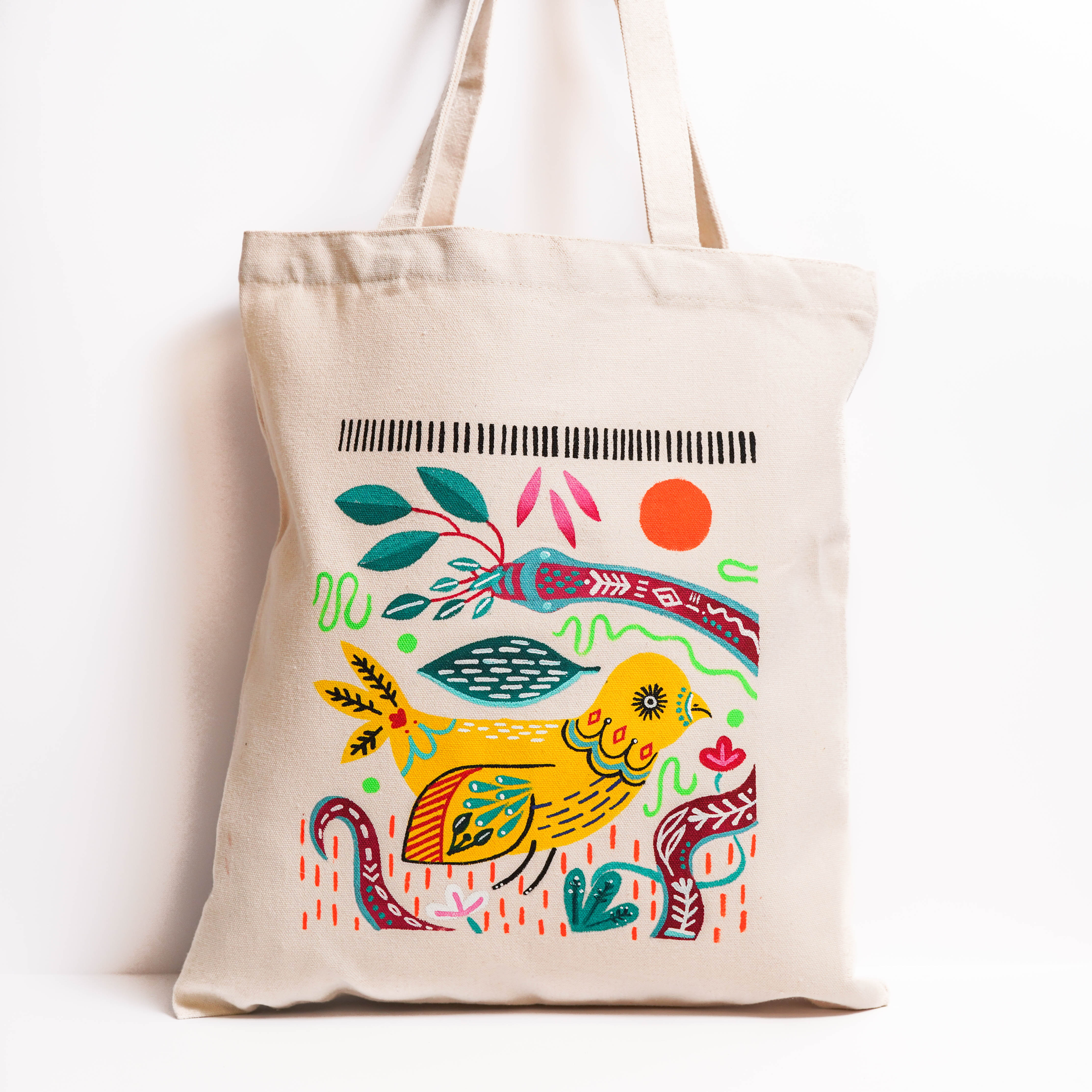 Tote Bags / White floral Bag - Authentic Maldives